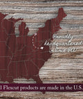 Map showing Flexcut headquarters in Erie, PA, highlighting U.S. Made products.