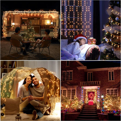 Ultra Bright Clear Mini Christmas Tree Lights 21.45Ft 100 Bulbs On White Cord For Indoor Outdoor Decor Warm White Glow UL Listed