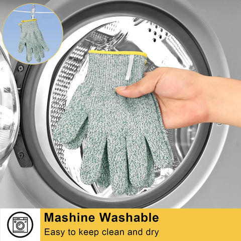 Cut Resistant Gloves With Non Slip Silicone Grip For Real Kitchen Work Including Meat Cutting, Oyster Shucking, Mandoline Slicing And Wood Carving, Washable Green Size Large, Level 5 Protection For Safe, Confident Handling