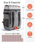 Rolling Cooler Backpack For 50 Cans With Dual Deck And Dual Bar Handles Soft Travel Cooler Bag With Wheels 30L Beach Cooler