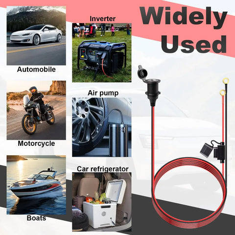 10Ft 12AWG 12 Volt Cigarette Lighter Socket Extension Cord With Built In Fuse And Spare Amps Waterproof Power Outlet Adapter For Cars Trucks Rv Boat Road Ready Plug And Charge Your Ride used for motorcycle, inverter, air pump, cars, and boats.