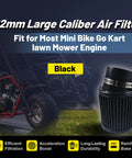 62mm Inlet Air Filter For Predator 212cc 196cc 6.5HP Engines And Honda GX160 GX200 Black displayed next to a mini bike