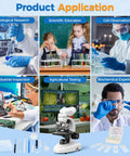 Binocular Compound Microscope Kit For Kids And Adults 40X To 1000X Magnification With Dual Mechanical Stage for diverse scientific applications