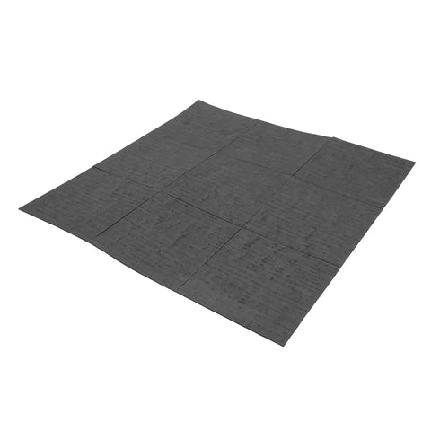 Kitchen Sink Noise Dampening Kit With 6 Inch By 6 Inch 70 Mil Pads, 9 Pad Kit, showing square pad layout for vibration reduction.