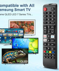 Universal remote control for Samsung Smart TVs with Frame QLED LED 7 Series; compatible with BN59 series remotes.