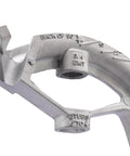 Ideal Electrical 74-032 Aluminum Bender Head For 3/4 Inch Conduit Pipe close-up showing markings for bends and sizes.