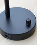 Close-up of base of Dimmable LED Desk Lamp With USB Charging Port 5V 2A Full Range Dimming Flexible Gooseneck Table Lamp