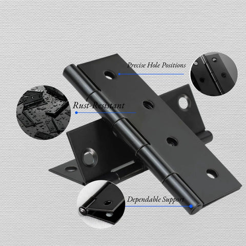 2 Inch Black Stainless Steel Mini Folding Hinges For Small Cabinet Doors And Jewelry Boxes Durable Heavy Duty Hardware