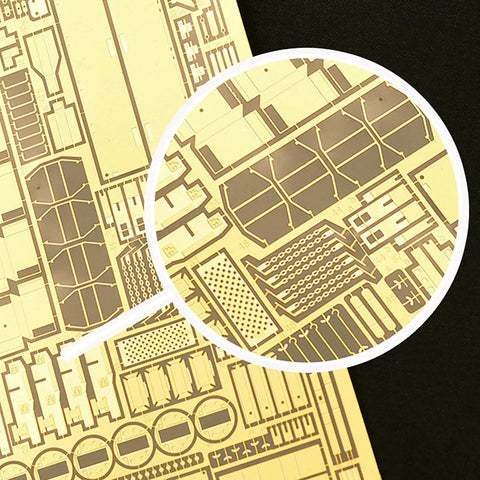 Etched Parts Upgrade Set For 1/35 US Sherman M4 M4A1 M4A3 Tanks With Photo-Etched Detail, zoom on brass sheet with grilles