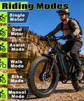 Huge 9000W Peak Dual Motor Electric Bike For Adults With Insane Speed Up To 47 Mph And Heavy Duty Build For Climbing Steep Slopes Like A Pro in 6 riding modes