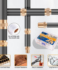 Brass Pipe Fittings Hex Nipple Kit 30 Piece With NPT sizes for DIY plumbing with Teflon tape, includes corrosion-resistant solid brass fittings