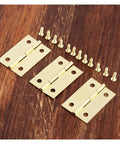 Rotating Concealed Hinges 10 Pack For Jewelry Boxes And Furniture Cabinets, 4 Hole Hidden Box Hinges 35x22mm displayed with screws
