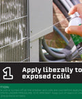 Person using Foaming Coil Cleaner For HVAC Condenser And Evaporator Coils Commercial Grade Cleaner With Deep Foaming Action to lift grime