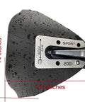 Whale Tail Hydrofoil Stabilizer For Boat Outboards 8 To 40 HP Fits Yamaha Mercury Johnson Evinrude Honda Tohatsu Suzuki Sport 200 Model For Smoother Planing And A Tighter More Stable Ride with water droplets and measurements 14 x 13.5 inches.