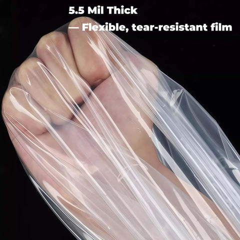 Heavy Duty Nylon Pack Liner Bags 20 by 36 Inch 10 Pack Thick Five Point Five Mil Clear Liners showcasing tear resistance