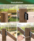 Installation steps for Heavy Duty 30 Degree Stair Deck Railing Brackets 304 Stainless Steel 2x4 Wood Post Connectors.