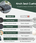 Comparison chart of Tufted Corduroy Recliner Seat Cushion for seniors and adults showing benefits over ordinary cushions.