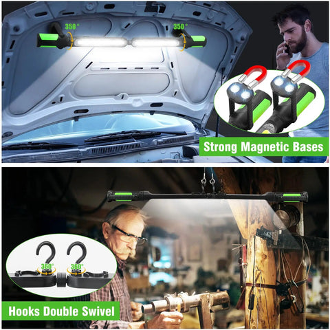 Dope Two In One Magnetic Work Light With 2400 Lumen LED, 4400mAh Rechargeable Battery used for underhood car repair and workshops