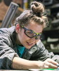 Person wearing Jobsite Ready All Day Comfort Variomatic Safety Glasses With Photochromic Lenses That Transition In Under 10 Seconds