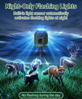 Two Pack 360 Degree Solar Animal Repeller With Ultrasonic Sound Motion Sensor And LED Lights Waterproof Outdoor Cat Dog Raccoon And Coyote Deterrent USB Rechargeable Yard Protection night flashing lights