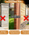 Diagram showing mounting restrictions for Side Awning 118 By 71 Inches Retractable Privacy Screen on incompatible walls.