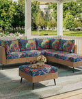 Cozy Printed Floral Cushion Covers For Couches And Sofas, Washable Stretch Sofa Covers With Elastic Bottom, Paisley Pattern For Patio Furniture
