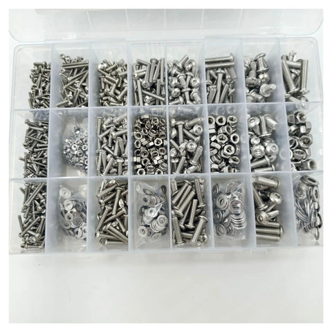 1280 Piece Stainless Steel Hex Socket Cap Head Screws And Nuts Kit M2 To M5, Heavy Duty Boss Grade Anti Loosening Fasteners For Equipment Models Furniture DIY Projects Assembly And Hobby Builds in organizer box