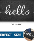 Durable Outdoor Indoor Doormat 30 By 17.5 Inches Non Slip Mud Trapping PVC Silk Loop Mat with 'hello' print in black