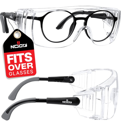 Over Eyeglasses Safety Glasses That Fit Over Your Frames, Fog And Scratch Resistant Lenses, UV380 Protection, ANSI Z87 Rated