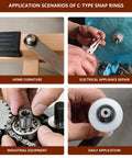 Application examples of 550 Piece Snap Ring Set For Axles And Shafts External Circlip Retaining Clips in various uses
