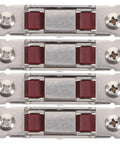 No Sweat Double Wheel Sliding Door Rollers Heavy Duty Stainless Steel Sash Pulleys in a stacked arrangement.