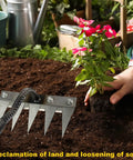 Tough As Nails Heavy Duty Iron Weeding Rake With Five Tines For Weeding Soil Loosening Ground Leveling And Dethatching Durable High Carbon