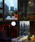 Compact Real Candle Lantern For Camping And Emergency Lighting, 15 Hour Burn Time, Portable Green Lantern For Power Outages