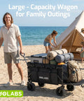 Beefy Heavy Duty Garden And Beach Wagon Cart With Brakes Expands To 280L Storage 560 Lbs Load at beach with camping gear