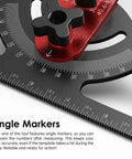 Heavy Hitter Stair Tread Template Tool With Double Nut Locking Design For Precision Woodworking And Carpentry Jig Setup Smooth Operator For DIY Contractors Straight Shot Layout Guide close-up of angle markers and locking mechanism