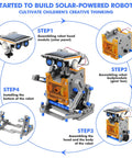 13 In 1 Solar Powered Robot Kit For Kids Aged 8 To 12, Hands On STEM Educational Toy Set assembly steps illustration