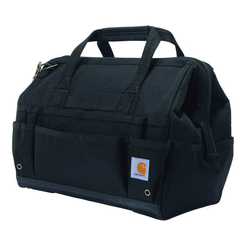 Onsite Tool Bag for Worksite, Heavyweight 16-Inch Tote with 30 Pockets, featuring durable black 1200 Denier fabric.