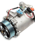 Heavy Duty AC Compressor For Honda Civic And CRV 2.4L 2007 To 2015 showing detailed metal casing and pulleys for easy installation.