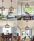 Convertible Three Light Farmhouse Chandelier With Pendant Or Semi Flush Mount Ceiling Light in various room settings