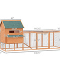 Big Ol Backyard Chicken Coop For Eight To Ten Hens With Nesting Boxes And Run In Bright Orange dimensions diagram