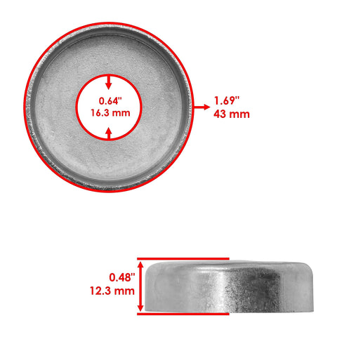 Dimensions of metal component from Rear Swing Arm Bushing Kit For Yamaha Blaster YFS200 1988 2006 with Pivot Shafts.