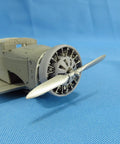 Close-up of Junkers W.34 Engine Detailing Set for 1/48 Scale Aircraft, fitted to MikroMir kit, showcasing 3D printed parts