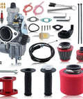 Bolt-On Carburetor Upgrade Kit For Predator 212cc And Honda Clone Engines Including 26mm Carbs, 38mm Air Filter, Intake Manifold, Main Jets