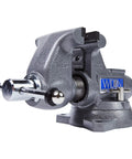Beefy Pro Grade Bench Vise 4-1/2 Inch Jaw, 3-1/2 Inch Opening, 3-1/4 Inch Throat, 60,000 PSI Ductile Iron Body With Enclosed Lubrication, Heavy-Duty Anvil For Rugged Metalworking And Smooth, Long Lasting Operation. bench vise with swivel base and jaws