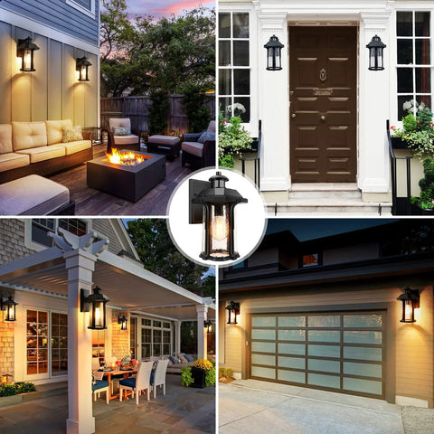 Motion Sensor Outdoor Lights With 3 Lighting Modes For Porch And House Dusk To Dawn Wall Light With Bulb Waterproof Aluminum Anti Rust Exterior Wall Light For Garage Large Size Motion Activated