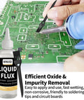 Liquid Solder Flux Water Based No Clean Flux For Soldering Electronics Lead Free Flux in use on PCB with brush.