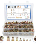 915 Piece Rivet Nut Kit With Metric Threaded Rivnuts M3 Through M12, Zinc Plated Carbon Steel Nut Inserts, Nutserts Assortment For Auto DIY Projects, Easy Grab Storage In A Heavy Duty Grid Box