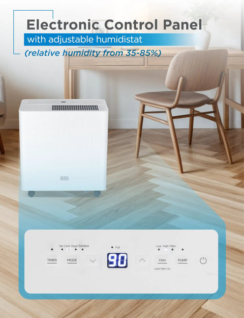 Heavy Duty Portable 50 Pint Dehumidifier For Damp Basements And Closets With Continuous Drain Hose And Removable Bucket To Keep Your Place Bone Dry And Crisp Morning Till Night