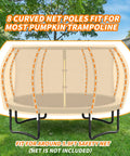 Rock Solid Built Tough Trampoline Enclosure Curved Replacement Poles with foam padding, designed for 5.9ft safety net system.
