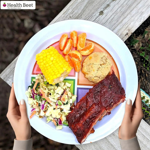 Choose MyPlate Four Section Portion Control Plate With Even Quarters For Fruits, Vegetables, Grains And Protein, 1 Pack